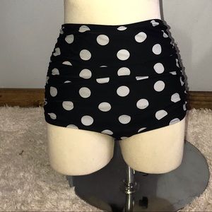 Vintage Polka Dot High Waist Bikini Bottom